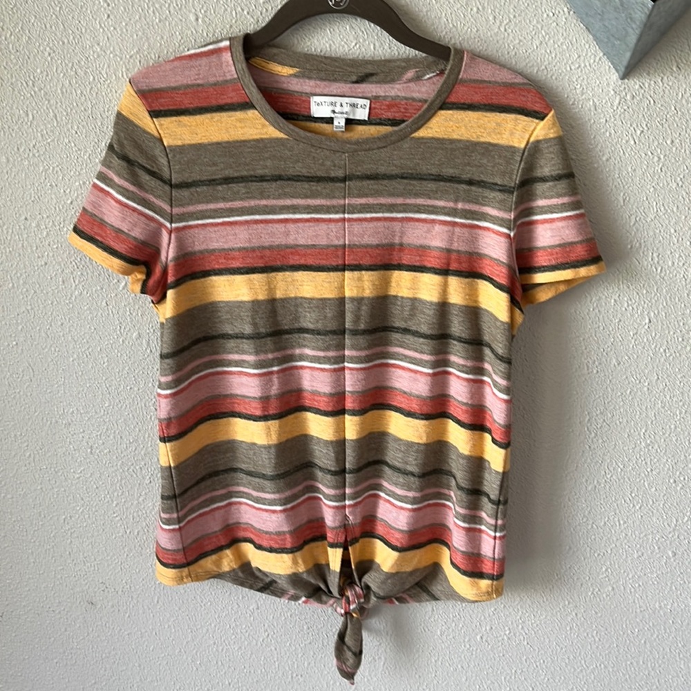 Madewell Texture & Thread Modern Tie Front Top Medium